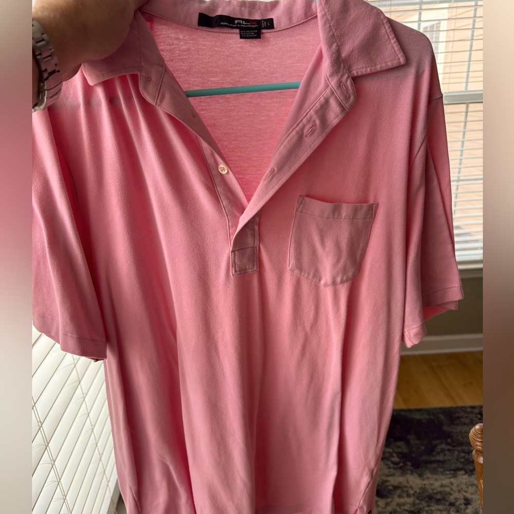 Pink RLX golf polo size Lrg